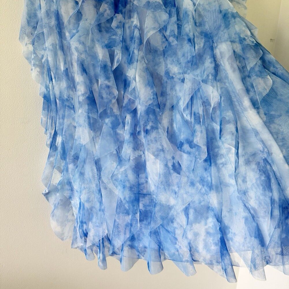 Fairycore Coquette Soft Romantic Tie Dye Ruffled Elastic Waist Tiered Skirt Med - Picture 7 of 15